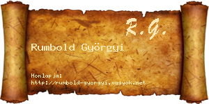 Rumbold Györgyi névjegykártya