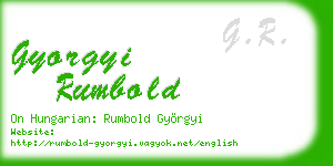 gyorgyi rumbold business card